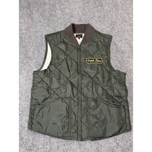 Dark Seas Vest Mens Medium Green Quilted Full Zip Lined Outdoor Workwear Utility
